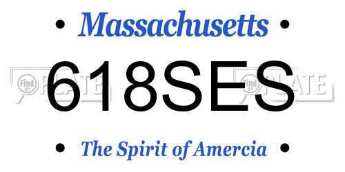 618SES Massachusetts License Plate
