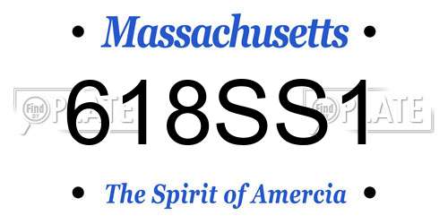 618SS1 Massachusetts License Plate