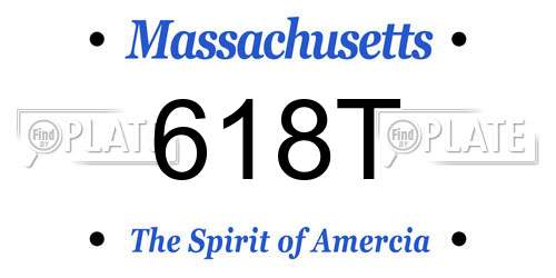 618T Massachusetts License Plate