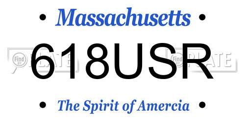 618USR Massachusetts License Plate