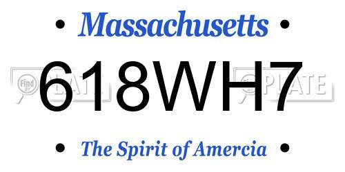618WH7 Massachusetts License Plate