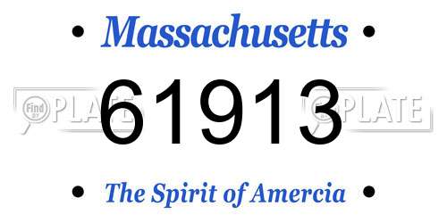 61913 Massachusetts License Plate