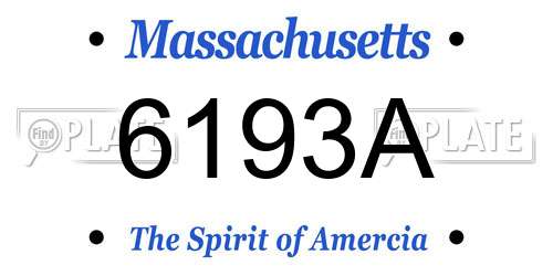 6193A Massachusetts License Plate