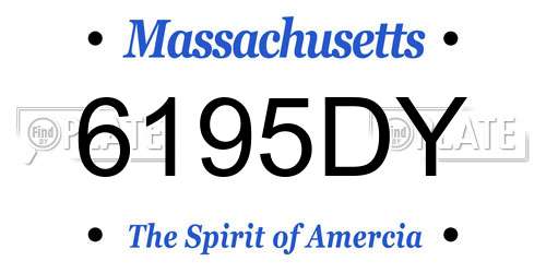 6195DY Massachusetts License Plate
