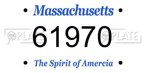 61970 Massachusetts License Plate