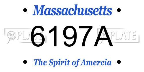 6197A Massachusetts License Plate