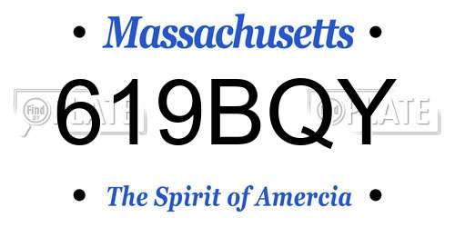 619BQY Massachusetts License Plate