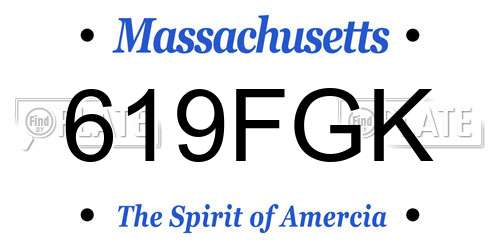 619FGK Massachusetts License Plate