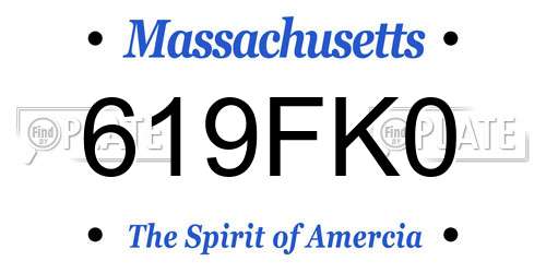 619FK0 Massachusetts License Plate