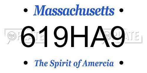 619HA9 Massachusetts License Plate