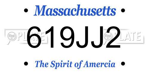 619JJ2 Massachusetts License Plate