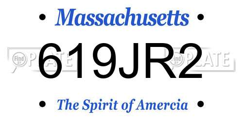 619JR2 Massachusetts License Plate