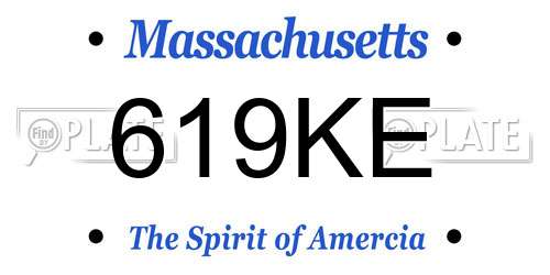 619KE Massachusetts License Plate