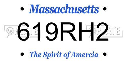 619RH2 Massachusetts License Plate