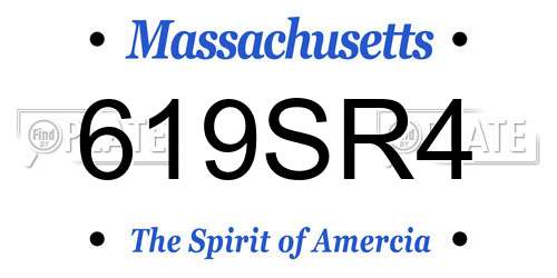 619SR4 Massachusetts License Plate