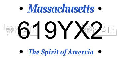 619YX2 Massachusetts License Plate