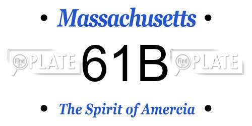 61B Massachusetts License Plate