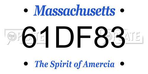 61DF83 Massachusetts License Plate