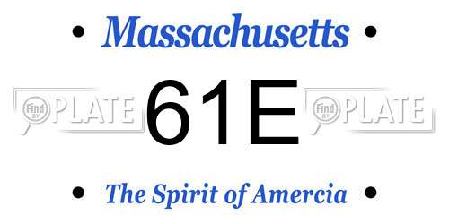 61E Massachusetts License Plate