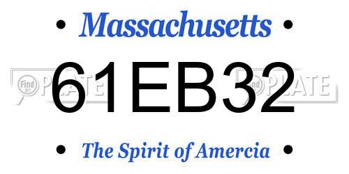 61EB32 Massachusetts License Plate