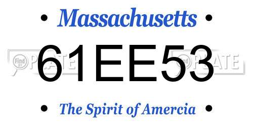 61EE53 Massachusetts License Plate