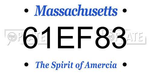 61EF83 Massachusetts License Plate