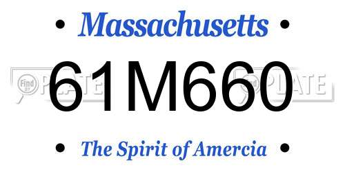 61M660 Massachusetts License Plate