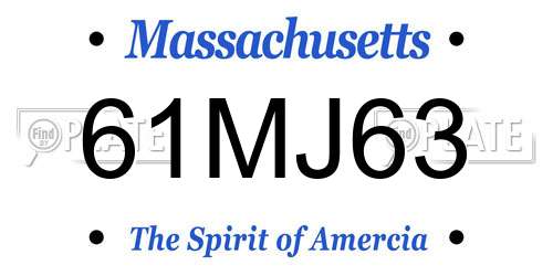 61MJ63 Massachusetts License Plate