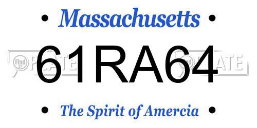 61RA64 Massachusetts License Plate
