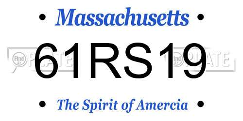 61RS19 Massachusetts License Plate