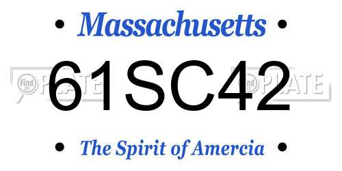 61SC42 Massachusetts License Plate