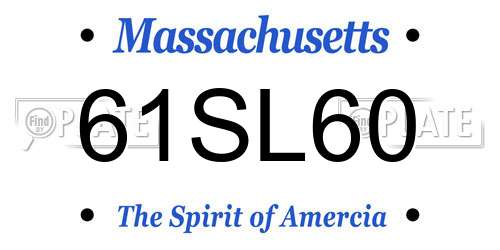 61SL60 Massachusetts License Plate