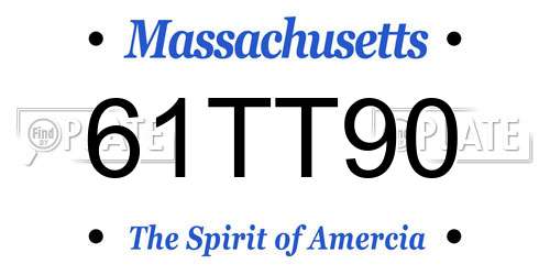 61TT90 Massachusetts License Plate