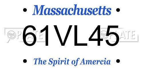 61VL45 Massachusetts License Plate