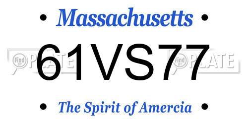 61VS77 Massachusetts License Plate