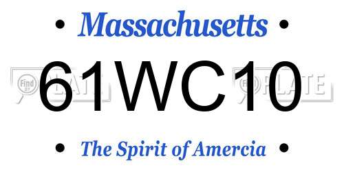 61WC10 Massachusetts License Plate