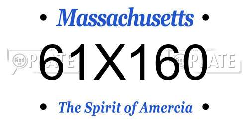 61X160 Massachusetts License Plate