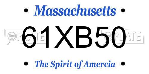 61XB50 Massachusetts License Plate