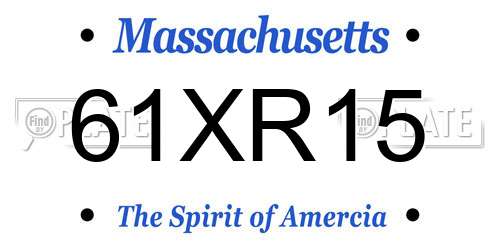 61XR15 Massachusetts License Plate