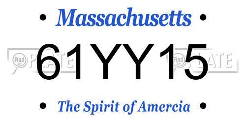 61YY15 Massachusetts License Plate