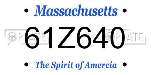 61Z640 Massachusetts License Plate