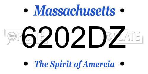 6202DZ Massachusetts License Plate