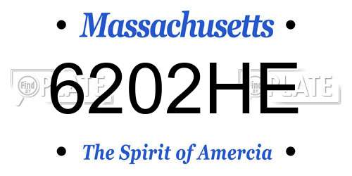 6202HE Massachusetts License Plate