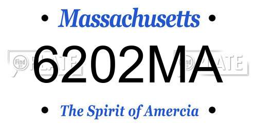 6202MA Massachusetts License Plate