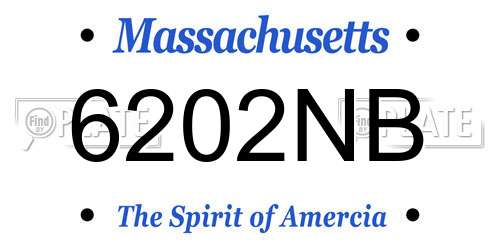 6202NB Massachusetts License Plate
