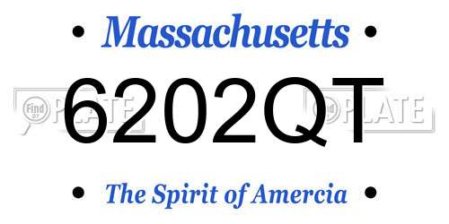 6202QT Massachusetts License Plate