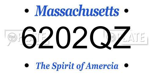 6202QZ Massachusetts License Plate