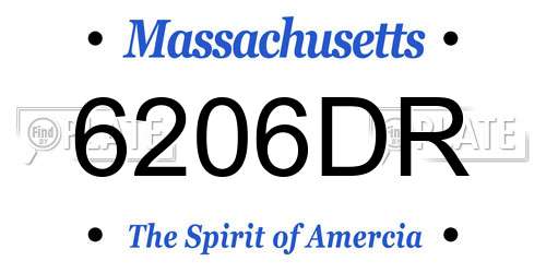 6206DR Massachusetts License Plate