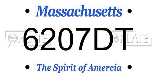 6207DT Massachusetts License Plate