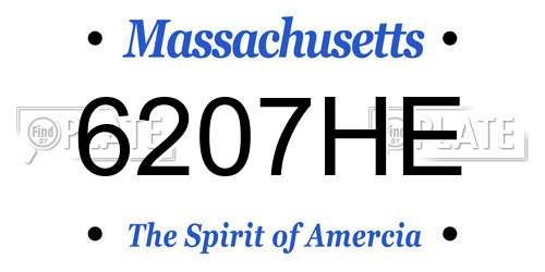 6207HE Massachusetts License Plate